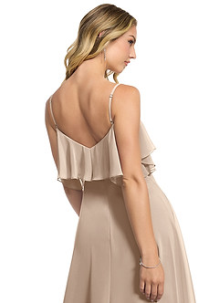 Azazie Jean Bridesmaid Dresses Taupe A-Line Chiffon Convertible Dress image5
