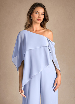 Azazie Halima Abiti per la Madre della Sposa Abito Tuta Pantaloni in Chiffon Spacco Laterale Ghiaccio image8