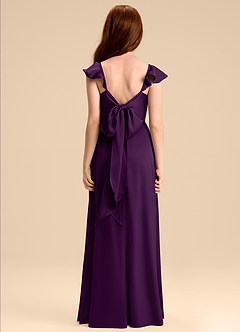 Azazie Everett Junior Klä av A-Line i Stretch Satin Rosett image2