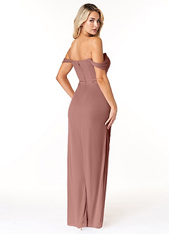 Azazie Tessa Jurken voor bruidsmeisjes Converteerbaar Jurk van Mesh met Kolom Lieverd off-the-shoulder Ceder Roos image5