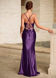 Scarlett Grape Backless Lace-up Mermaid Prom Dress image2
