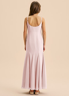 Azazie Evey Junior Jurk van Chiffon met Zeemeermin Geplooid Blozend Roze image2