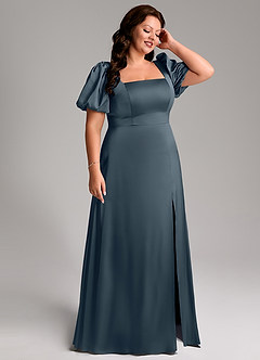 Azazie Fyona Brautjungfernkleider A-Linie Plissee Stretch-Satin Kleid Zwielichtviolett image13