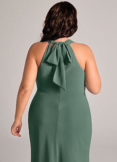 Azazie Doretta Bridesmaid Dresses Sea Moss Mermaid Pleated Chiffon Dress image12