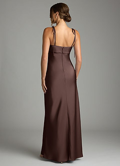 Azazie Ellia Bridesmaid Dresses Ganache Sheath Bow Stretch Satin Dress image5