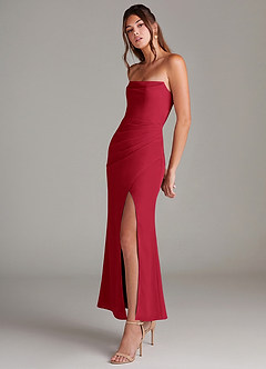 Azazie Leonis Bridesmaid Dresses Scarlet Mermaid Strapless Chiffon Convertible Dress image3