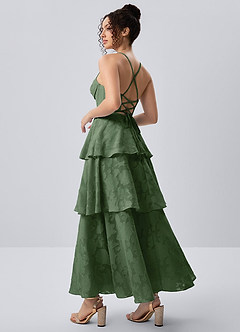 Gabriddy Eucalyptus Jacquard Ruffles Corset Maxi Dress image6