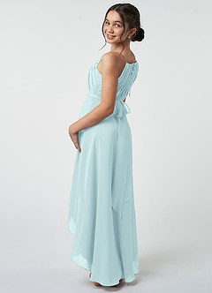 Azazie Oaklynn Junior Sea Glass A-Line Pleated Chiffon Dress image5