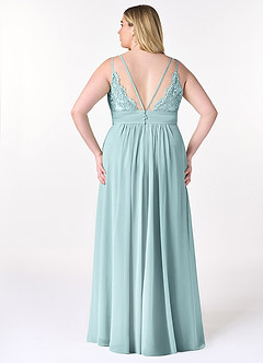 Azazie Maren Allure Bridesmaid Dresses Mist A-Line V-Neck Lace Chiffon Dress image7
