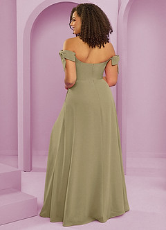 Barbie ♥ Azazie Bridesmaid Dresses Moss Green A-Line Off the Shoulder Chiffon Convertible Dress image8