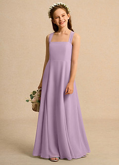 Azazie Tater Girls Formal Abiti da Ragazza di Fiori Abito A-Line in Chiffon Plissettato Glicine image1