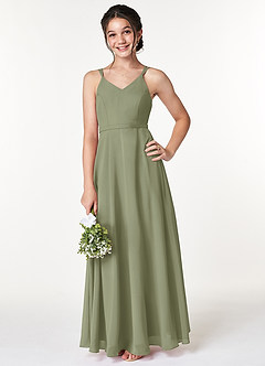 Azazie Janine Junior Blue Jay A-Line Chiffon Dress image1