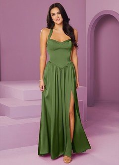 Barbie ♥ Azazie Bridesmaid Dresses Juniper A-Line with Pockets Stretch Satin Dress image1