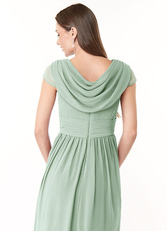Azazie Organa Brautjungfernkleider A-Linie Plissee Chiffon Kleid Agave image6