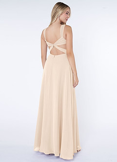 Azazie Nahrin Bridesmaid Dresses White Alabaster A-Line V-Neck Pleated Chiffon Dress image4