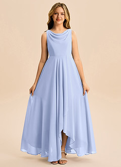 Azazie Mannie Junior Ice A-Line Pleated Chiffon Dress image6