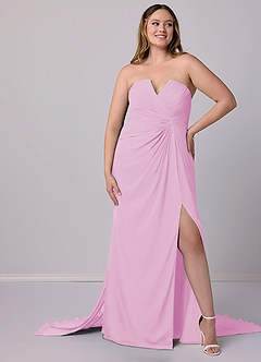 Barbie ♥ Azazie Bridesmaid Dresses Mermaid Strapless Chiffon Court Train Dress image8