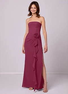 Barbie ♥ Azazie Bridesmaid Dresses Mulberry Sheath Strapless Chiffon Convertible Dress image3