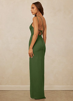 Christian Siriano Bridal for Azazie 1003 Bridesmaid Dresses Olive Sheath One Shoulder Chiffon Dress image7