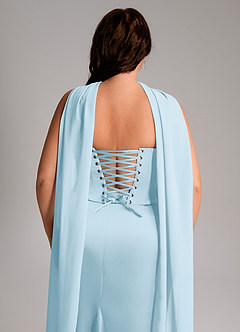 Azazie Sorrel Bridesmaid Dresses Sky Blue Mermaid Strapless Stretch Satin Convertible Dress image11