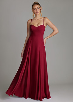 Azazie Imani Bridesmaid Dresses Burgundy A-Line Sweetheart Neckline Chiffon Dress image1