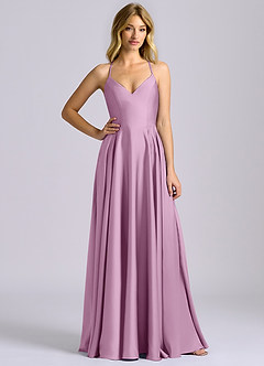 Azazie Truce Bridesmaid Dresses Wisteria A-Line Stretch Satin Dress image3