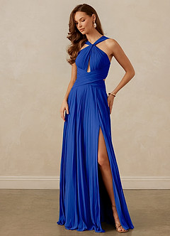 Christian Siriano Bridal for Azazie 1009 Bridesmaid Dresses Royal Blue A-Line Pleated Chiffon Dress image8