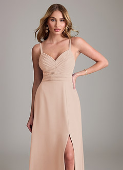 Azazie Terese Bridesmaid Dresses English Rose A-Line Pleated Chiffon Dress image5