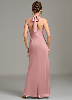 Azazie Cassiana Robes de demoiselle d'honneur Robe Sirène en Mousseline de soie Plissée Rose Poussiéreuse image6