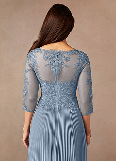 Azazie Corinne Mother of the Bride Dresses Dusty Blue A-Line Sequins Chiffon Dress image7