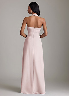 Azazie Clarisa Bridesmaid Dresses Blushing Pink A-Line Pleated Chiffon Dress image2