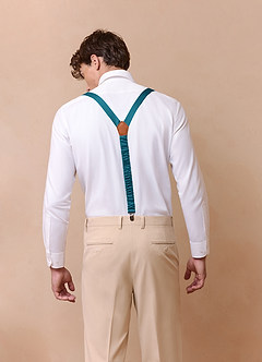 front Matching Color Matte Satin Suspenders