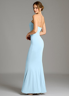 Azazie Shaniya Bridesmaid Dresses Sky Blue Mermaid Strapless Premium Stretch Jersey Dress image6