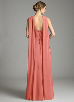 Azazie Ayla Abiti da Damigella Abito A-Line in Chiffon Scollo a Cuore Salmone Rosa image10