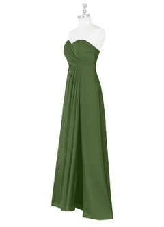 Azazie Arabella Allure Bridesmaid Dresses Olive A-Line Sweetheart Neckline Chiffon Convertible Dress image11