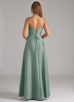 Azazie Valentine Suknie dla druhen Linia A Gorset Satyna elastyczna Do ziemi Sukienka image5