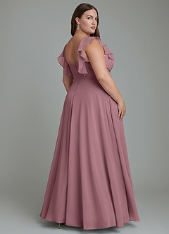 Azazie Leilani Bridesmaid Dresses Amethyst A-Line Pleated Chiffon Dress image3