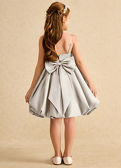Azazie Davine Flower Girl Dresses Frost A-Line Spaghetti Strap Matte Satin Dress image8