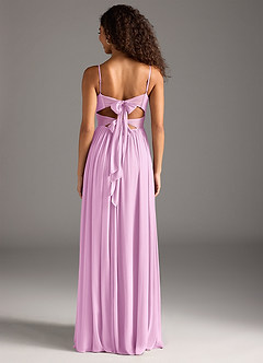 Azazie Zeya Bridesmaid Dresses Candy Pink A-Line Pleated Mesh Dress image5