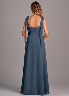 Azazie Debra Bridesmaid Dresses Neptune A-Line with Pockets Chiffon Convertible Dress image3