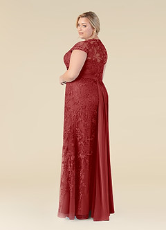 Azazie Jamila Mother of the Bride Dresses Rust Mermaid Lace Dress image10