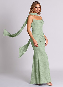 Azazie Sorrel Bridesmaid Dresses Dusty Sage Mermaid Corset Floral Burnout Convertible Dress image4