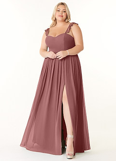 Azazie Metz Bridesmaid Dresses Desert Rose A-Line Sweetheart Ruched Chiffon Dress image7
