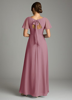 Azazie Kimber Bridesmaid Dresses Vintage Mauve A-Line Flounce Sleeve Chiffon Dress image3