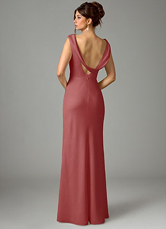 Azazie Kieryn Bridesmaid Dresses Antique Rose Mermaid Pleated Stretch Satin Dress image6