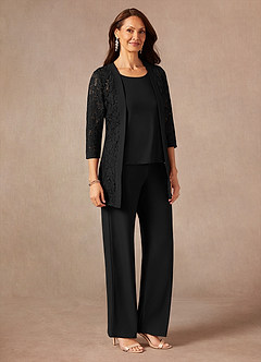 Azazie Mamrie Abiti per la Madre della Sposa Abito Tuta Pantaloni in Pizzo Nero image5