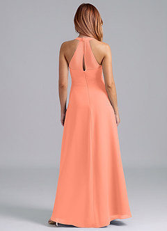 Azazie Dorota Bridesmaid Dresses Sunset A-Line Pleated Chiffon Dress image2
