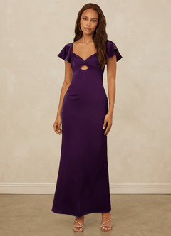 Christian Siriano Bridal for Azazie 1005 Bridesmaid Dresses Grape Sheath Sweetheart Neckline Stretch Satin Dress image4