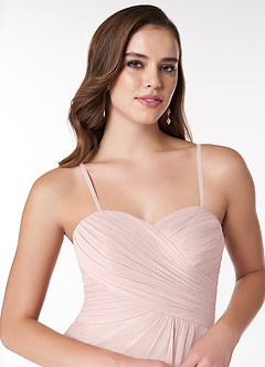 Azazie Arabella Allure Brautjungfernkleider Wandelbar A-Linie Herzausschnitt Chiffon Kleid Zartrosa image6