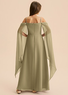 Azazie Moana Junior Linia A Pofałdowany Szyfon Długość podłogi Młodsza druhna Sukienka image5